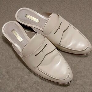 Louise Et Cie Ivory Slide Mules 7.5 Women's Leather Slide Loafers